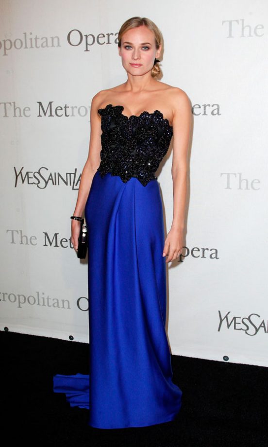 Diane Kruger Looks Sleek And Sophisticated In Beaded Dress By YSL At The Metropolitan Opera 125th Anniversary Gala, March 2009