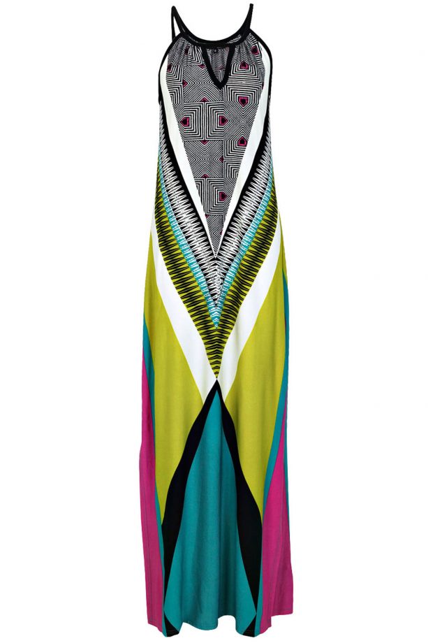 Boohoo Tribal Print High Neck Maxi Dress, £20