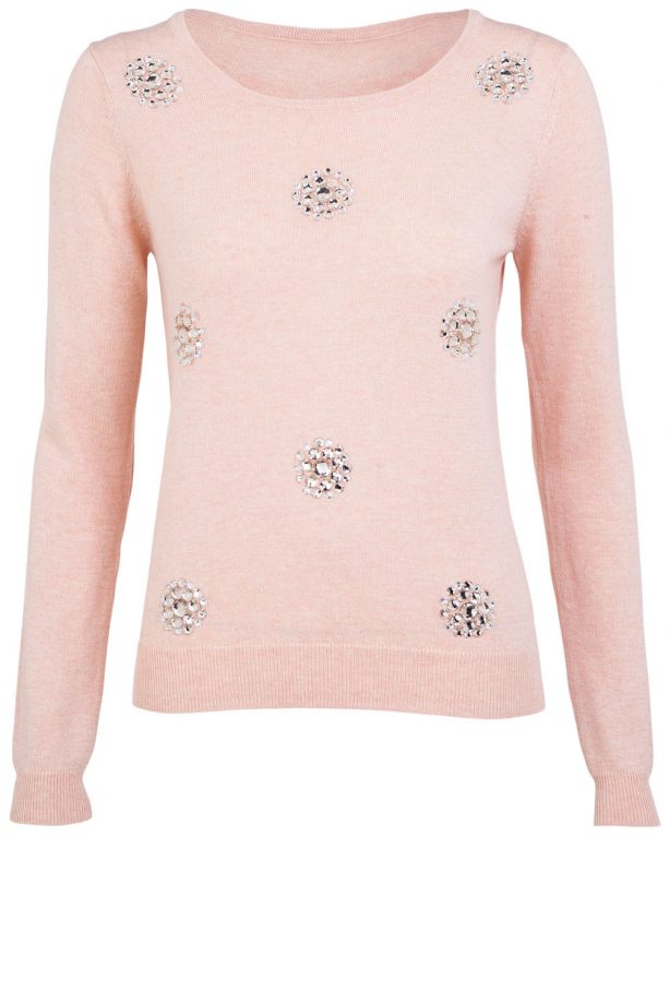 F&F Embellished Peach Jumper, £18