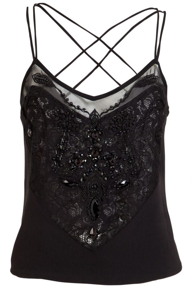 F&F Black Jewelled Cami, £20