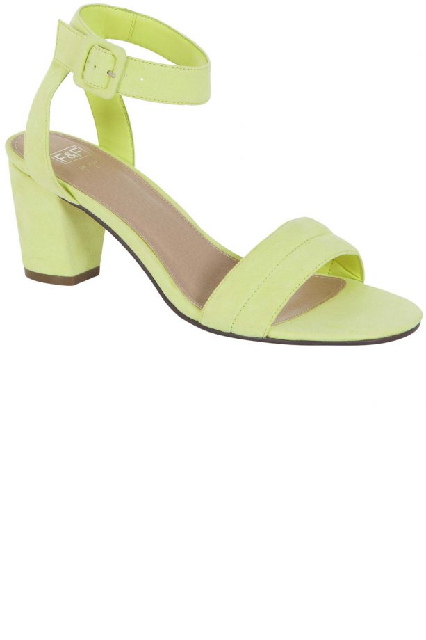 F&F Lime Suede Heel Sandal, £16