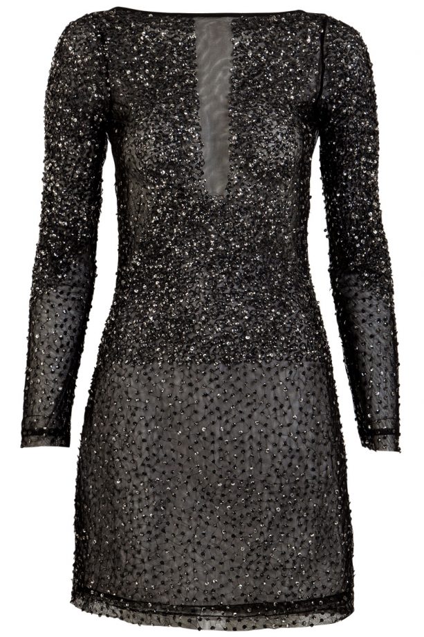 F&F Sequin Body Black Dress, £30