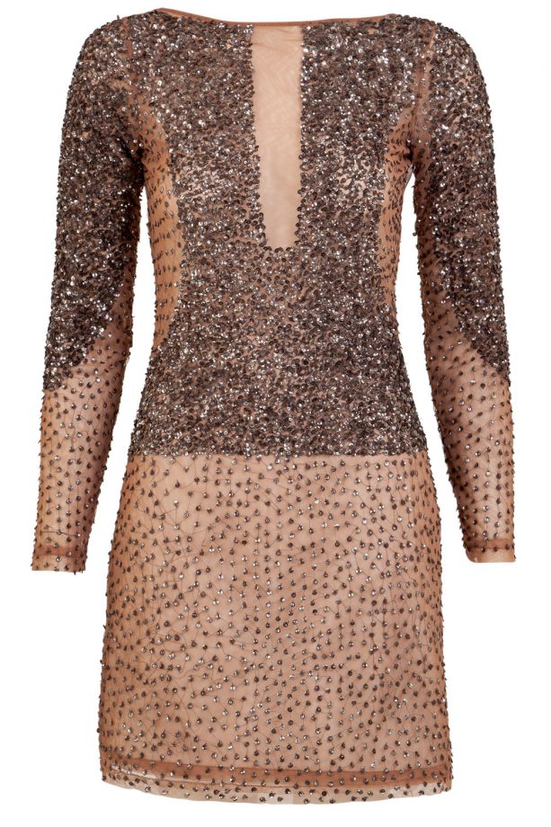 F&F Sequin Body Nude Dress, £30