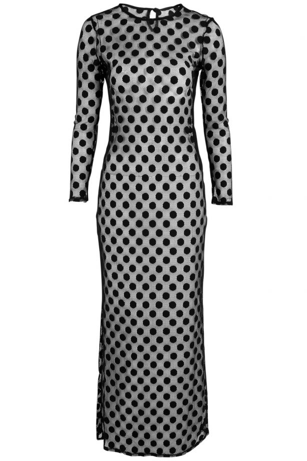 F&F Spotted Mesh Dress Maxi, £25