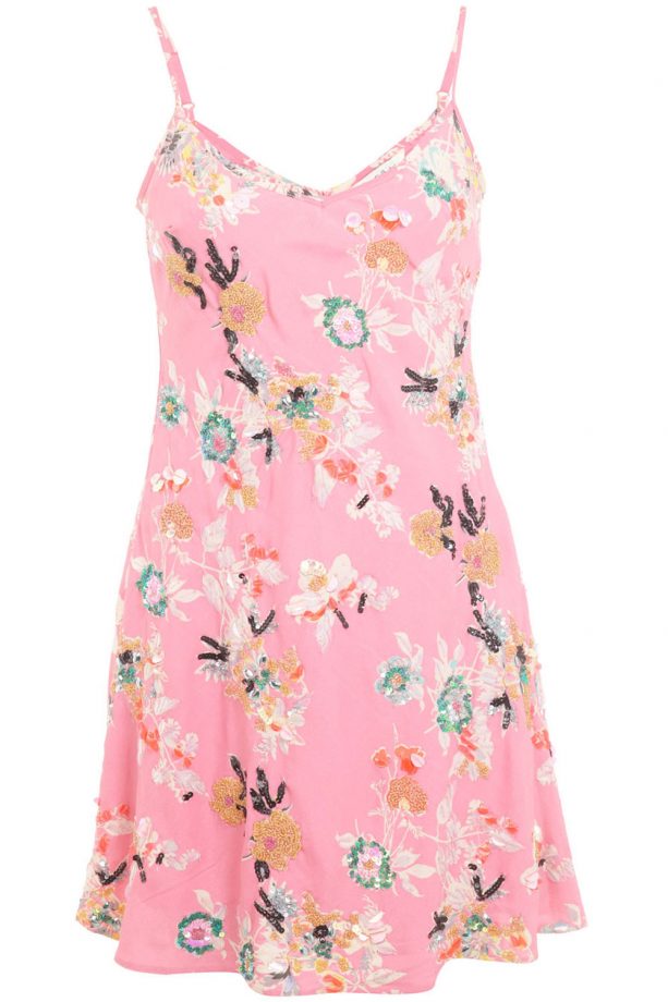 Miss Selfridge Pink Embellished Slip Dress, £45