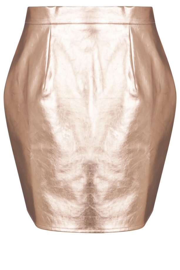 Missguided Sergia Rose Gold Metallic Mini Skirt, £14.99