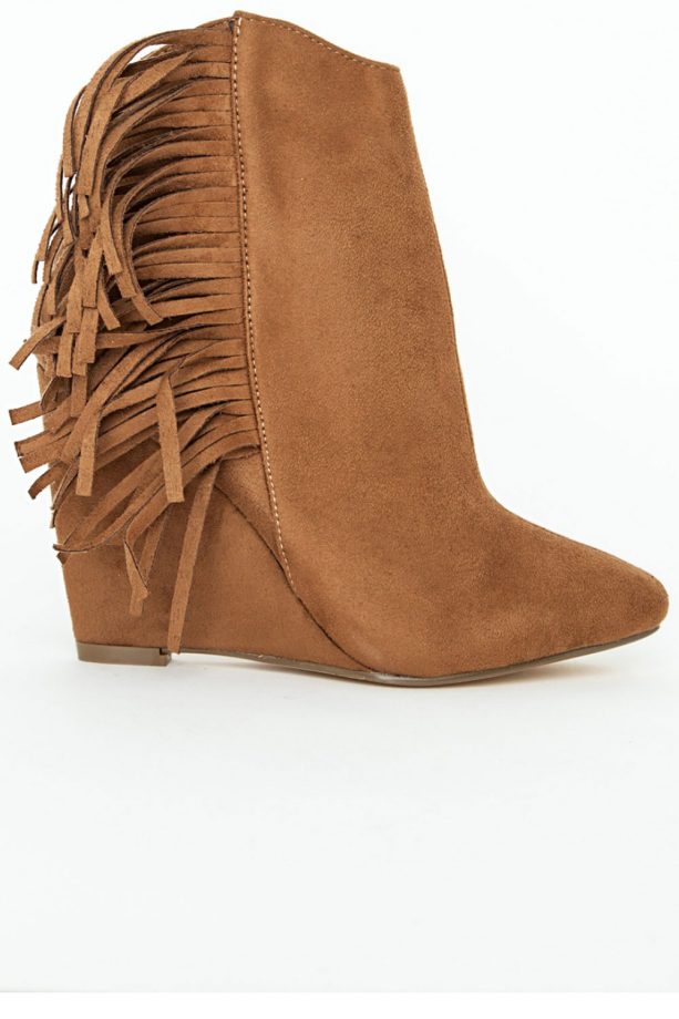 Missguided Tan Fringed Ankle Boots, £39.99