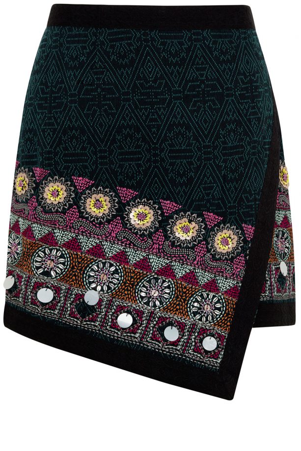 Monsoon Delphine Embroidered Wrap Skirt, £69