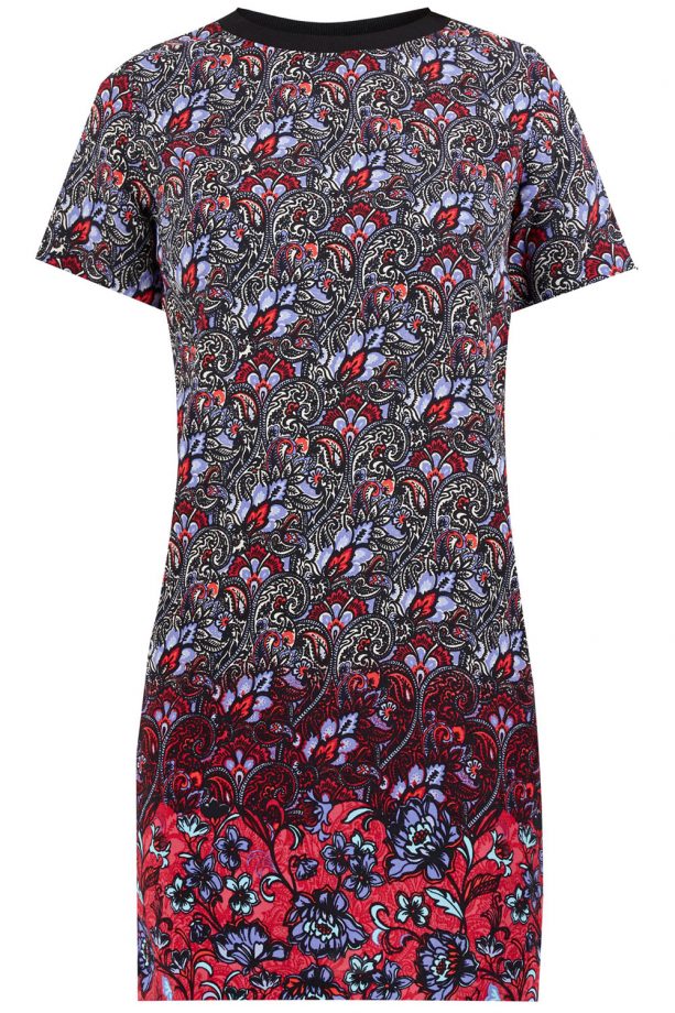 New Look Floral Print Ribbed Neck Tunic Dress, £22.99