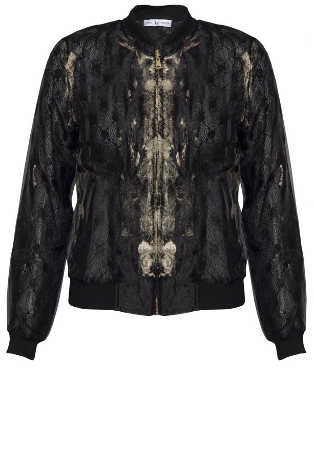 Rare London Black Metallic Organza Bomber Jacket, £45