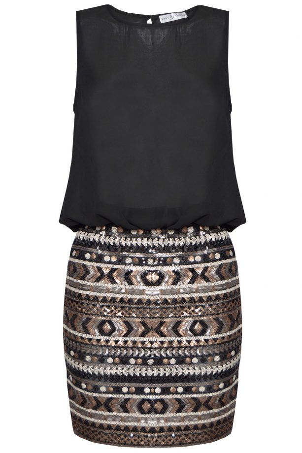 Rare London Metallic Aztec Sequin Dress, £25