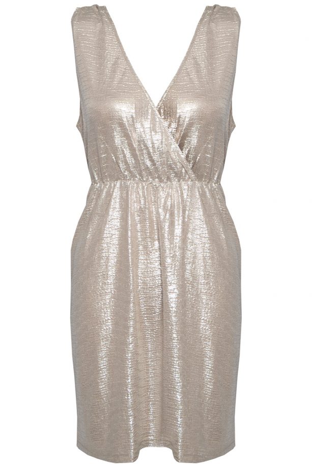 Rare London Metallic Wrap Dress, £29