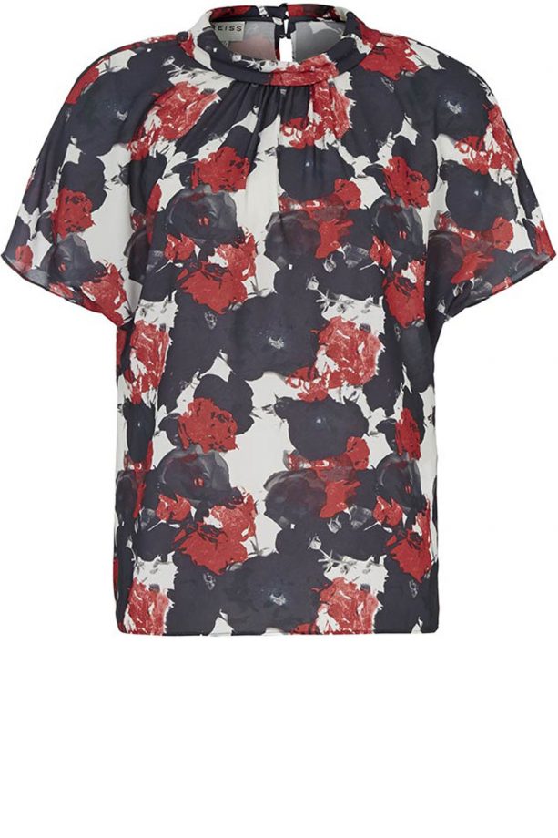 Reiss Floral Print Collared Top, £89