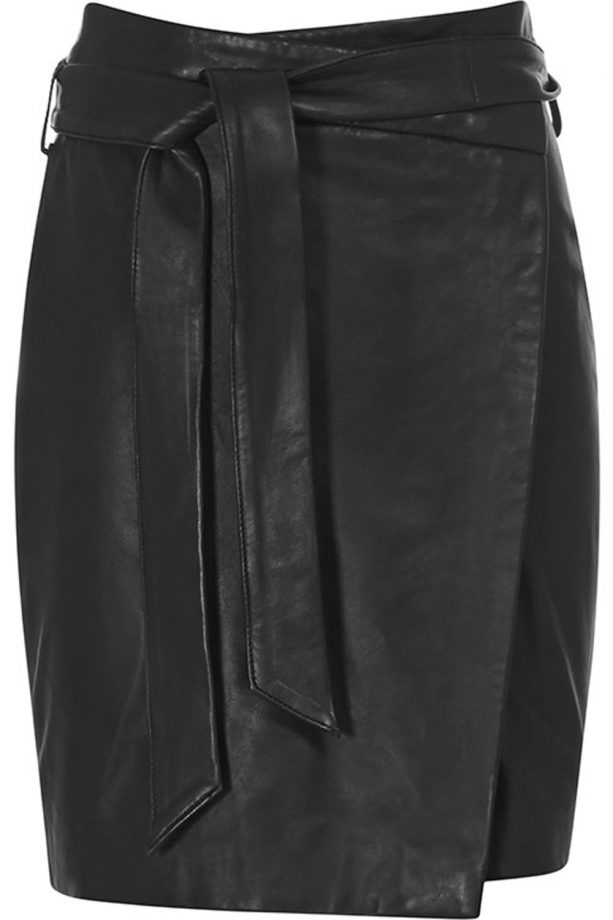 Reiss Leather Wrap Skirt, £225