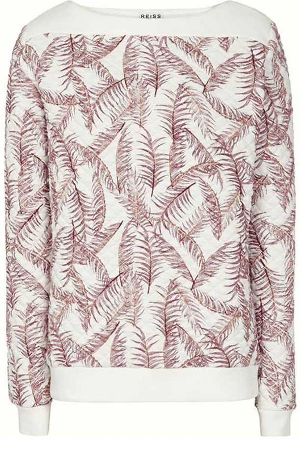 Reiss Quilted Palm Print Jumper, £69