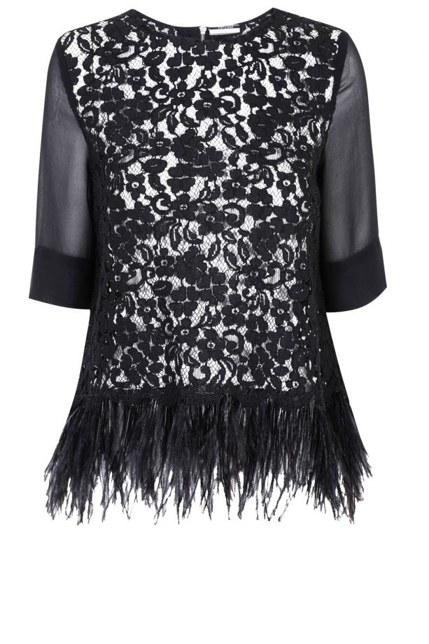 Topshop Black Lace Tee