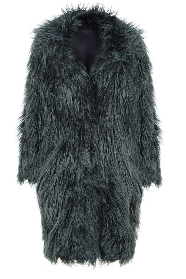 Topshop Green Fluffy Coat, £85