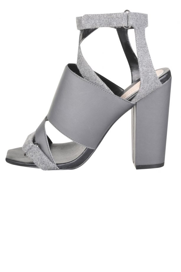 Topshop Grey Felt Sandals