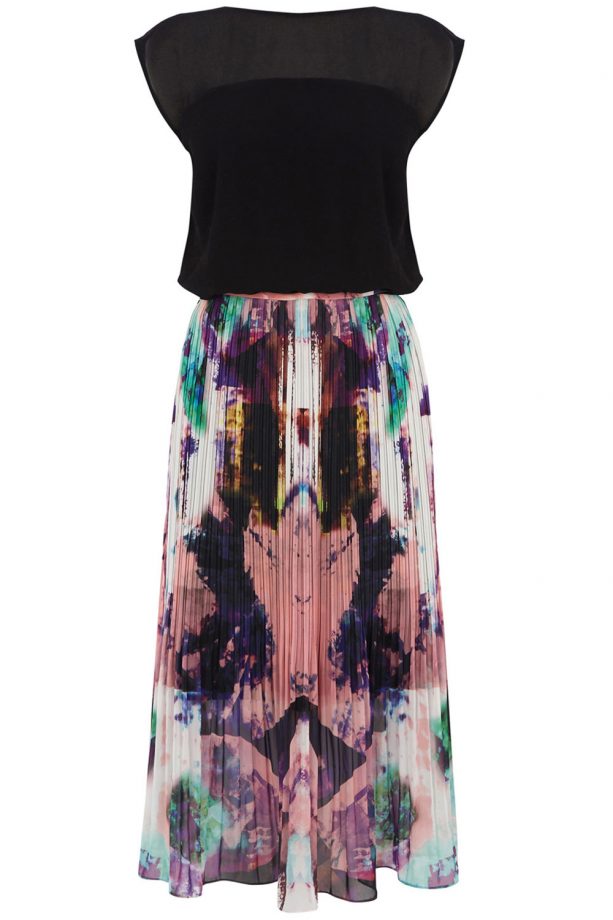 Warehouse Printed Pleated Midi Dress, £58