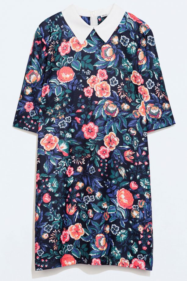 Zara Floral Dress With Shirt Collar, £25.99