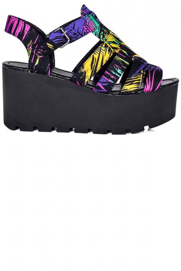 SURF Cut Out Flatform Platform Gladiator Sandal Shoes