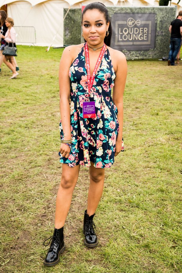 Dionne Bromfield Works Floral Frock At V Festival, 2014