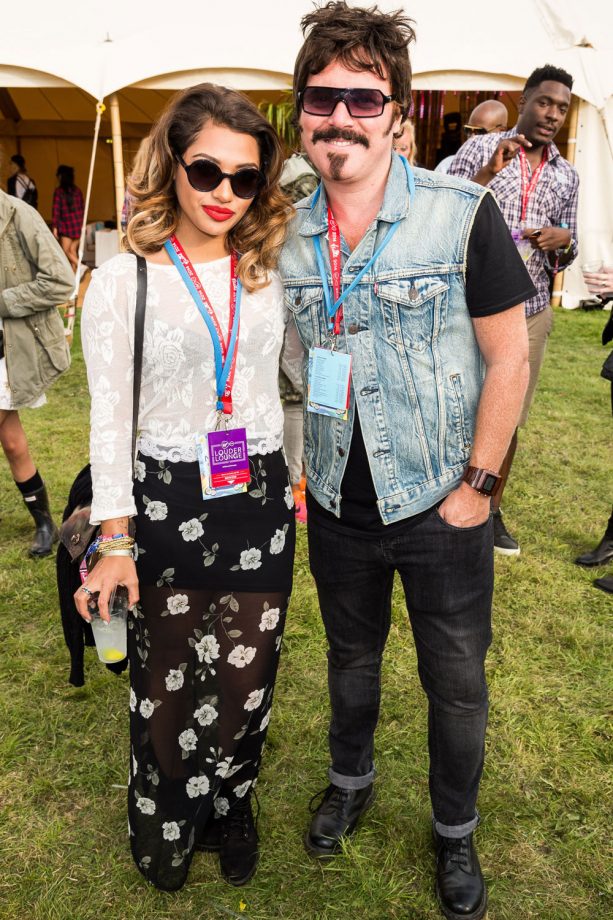 Vanessa White And Leigh Francis Pose Together At V Festival, 2014