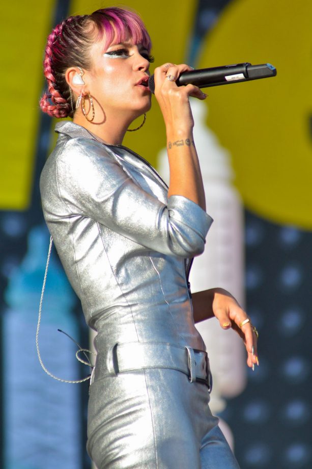 Lily Allen Rocks Pink Plaits At V Festival, 2014