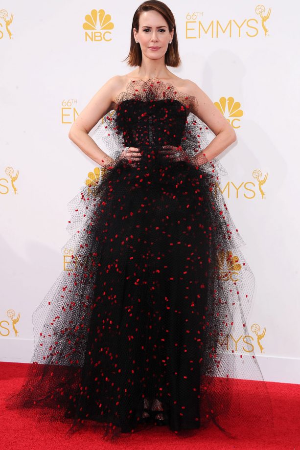 Sarah Paulson Wows In Giorgio Armani Privé At The Emmy Awards, 2014