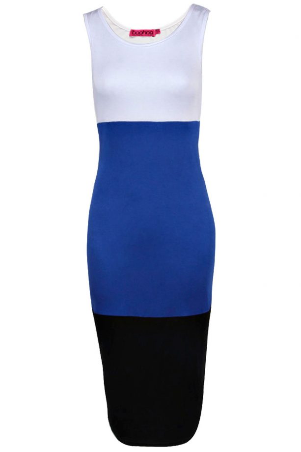 Boohoo Colour Block Midi Dress, £12