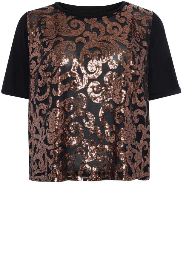 Primark Bronze Sequin Front Tee, £10