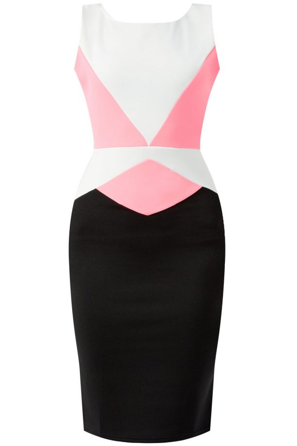 New Look Colour Block Cut Out Back Midi Dress, £24.99