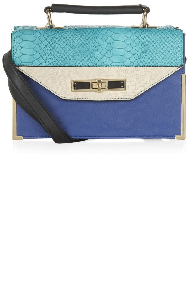 New Look Colour Block Snakeskin Side Satchel, £15.99
