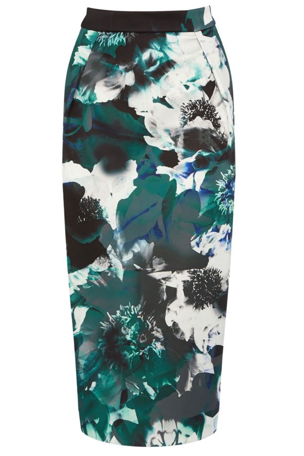 Warehouse Printed Pencil Skirt