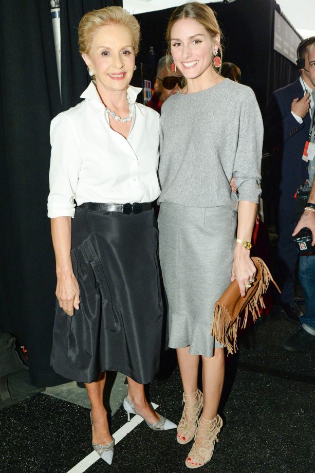 Carolina Herrera And Olivia Palermo At The Carolina Herrera Show During New York Fashion Week, 2014
