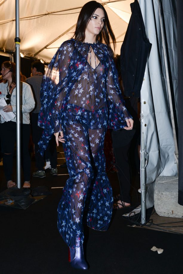 Kendall Jenner Backstage At The Tommy Hilfiger Show During New York Fashion Week, 2014