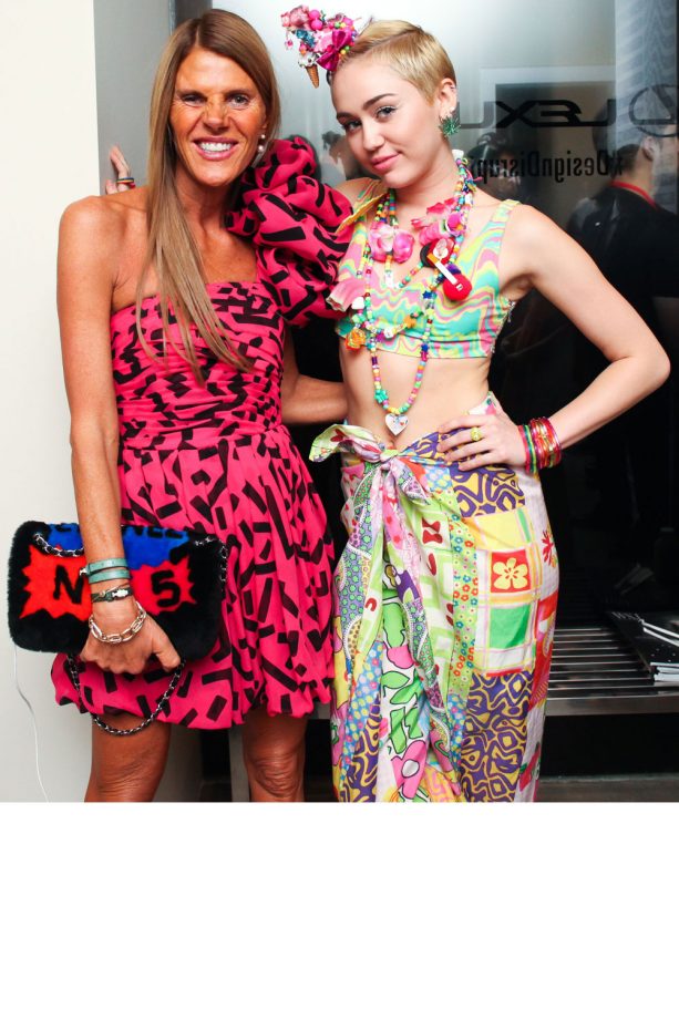 Anna Dello Russo And Miley Cyrus At The Made Fashion Week Presents: Lexus Lounge During New York Fashion Week, 2014