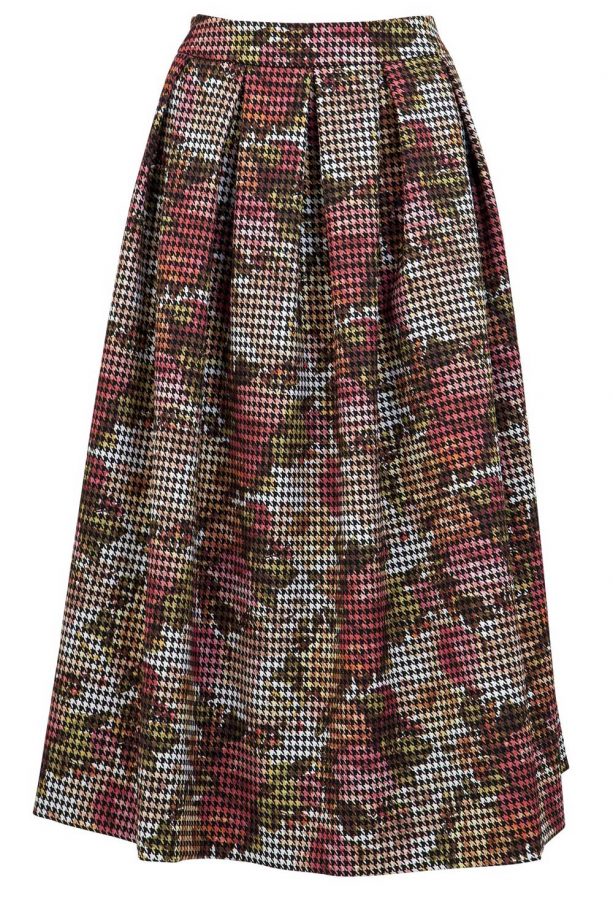 F&F Floral Dogtooth Pleated Skirt, £25