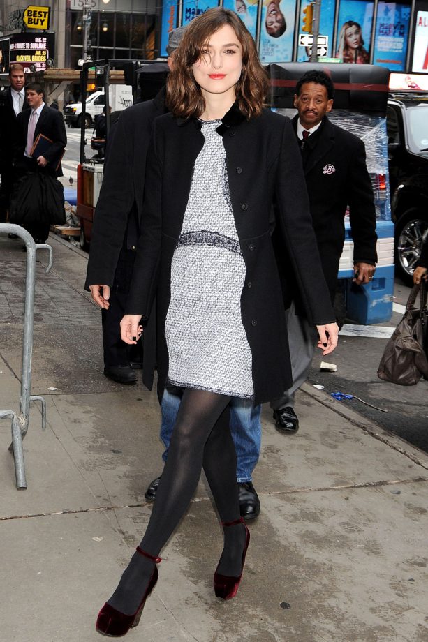 Keira Knightley Works Winter Cool For Good Morning America In New York, 2012