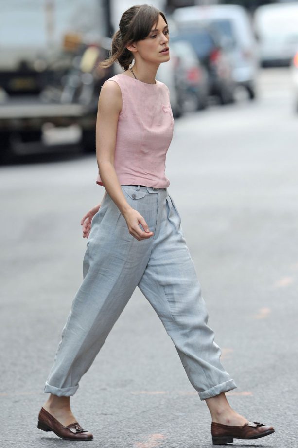 Keira Knightley Goes Casual On Set In New York, 2012