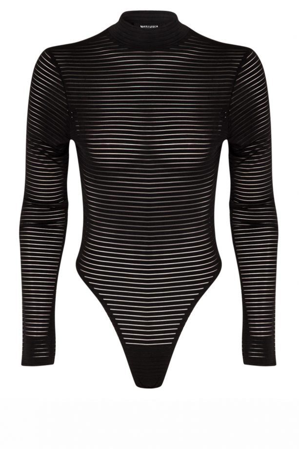 Nicole Scherzinger X Missguided Sheer Striped Leotard, £20