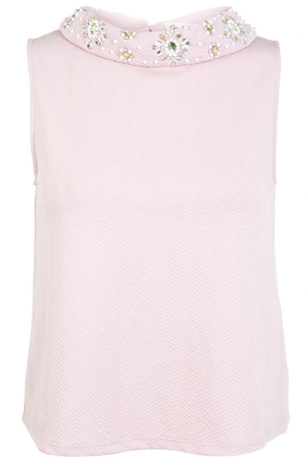 Miss Selfridge Pink Roll Neck Shell Top, £35