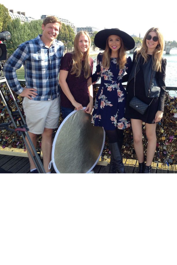 Myleene Klass With The CNN Team At Paris Fashion Week, 2014