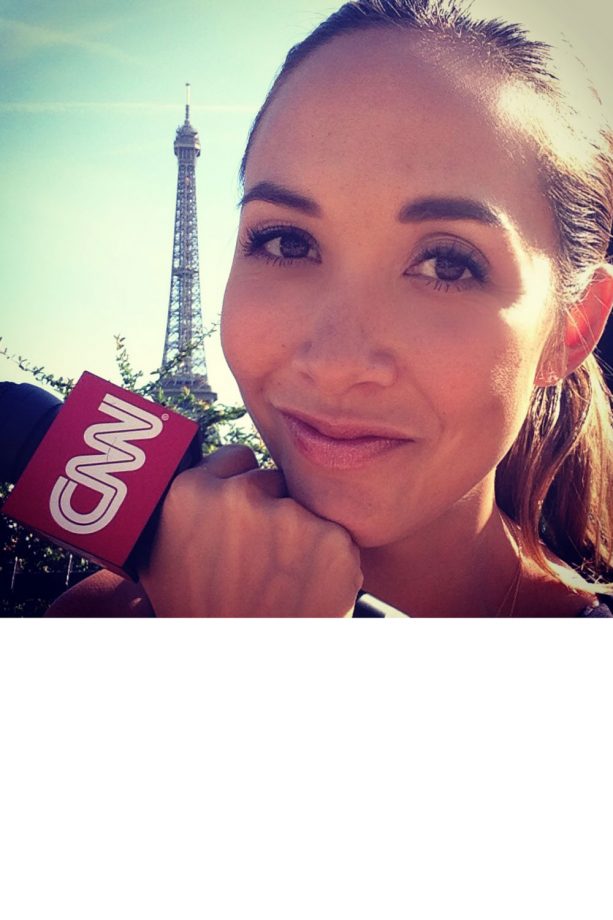 Myleene Klass Reporting For CNN At Paris Fashion Week, 2014