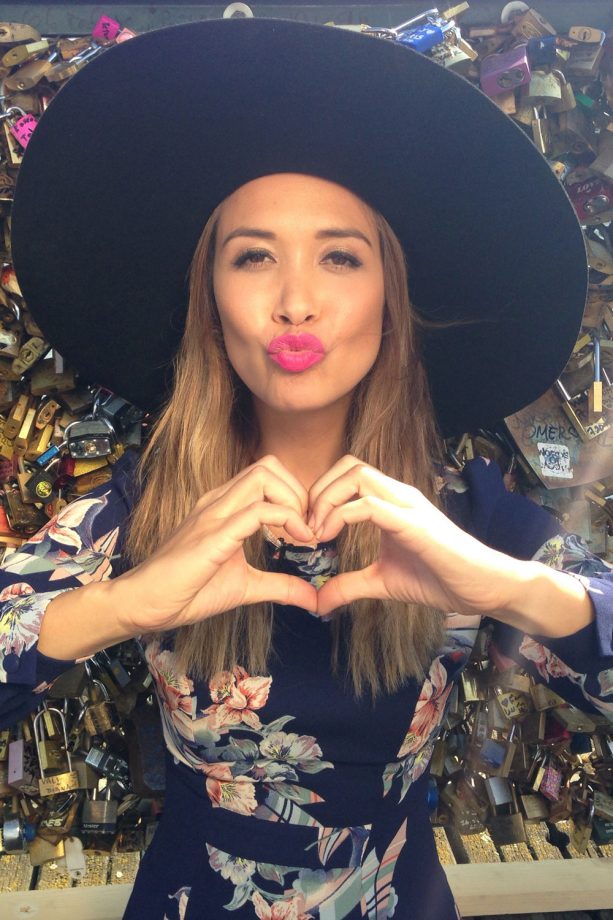 Myleene Klass On The Pont Des Arts During Paris Fashion Week, 2014