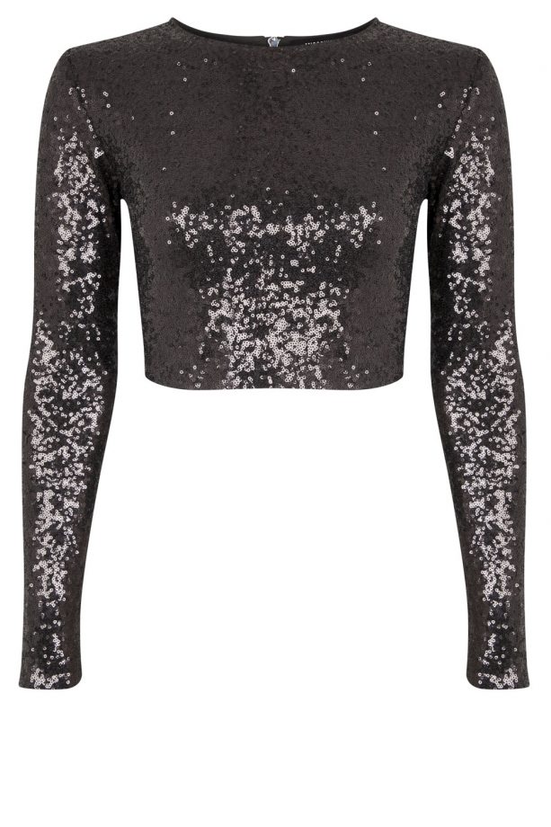Nicole Scherzinger X Missguided Sequin Long Sleeve Top, £25