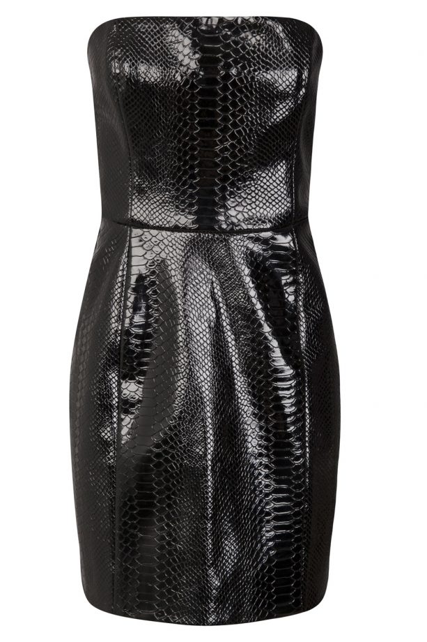 Nicole Scherzinger X Missguided Wet Look Croc Bandeau Dress, £35