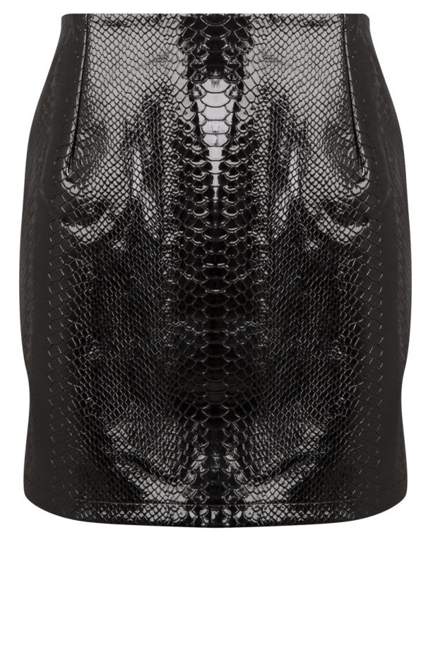 Nicole Scherzinger X Missguided Wet Look Croc Mini Skirt, £20