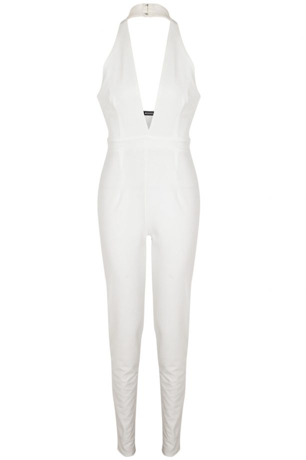 Nicole Scherzinger X Missguided White Halter-Neck Playsuit, £45