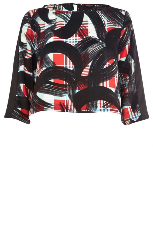 River Island Tartan Art Print Crop Top, £15